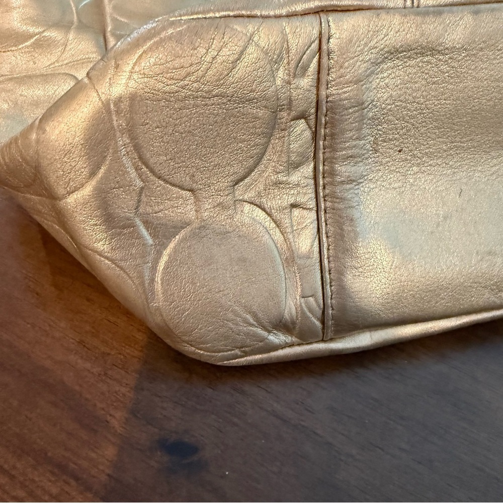 Coach Metallic Gold Monogram C Purse - Picture 7 of 16